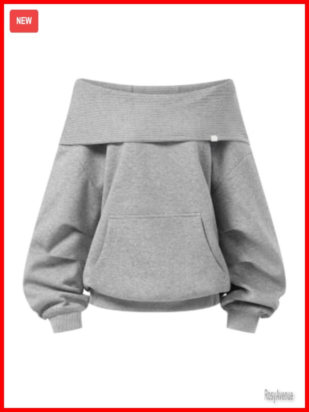 Off Shoulder Hooded Sweatshirt Womens Boxy Cropped Pullover